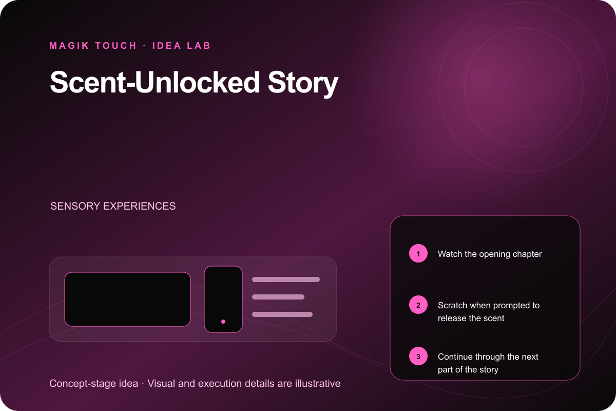 Scent-Unlocked Story concept visualization for events by Magik Touch Idea Lab